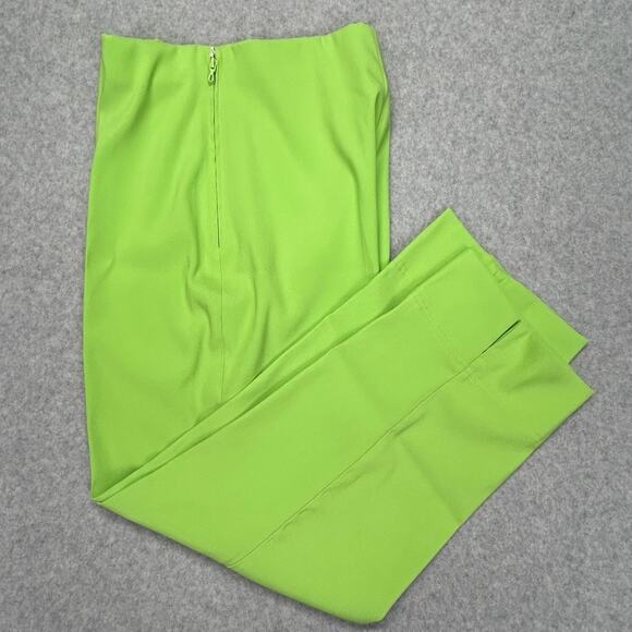 Lauren Vidal cosy Pants Womens T2 Sz 6 (26x25) Lime Green France Stretch Staight - Picture 1 of 14